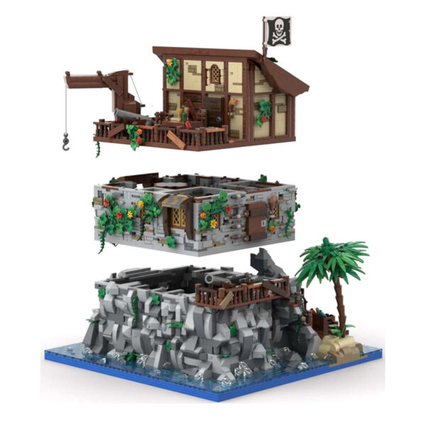 Building Block MOC-105796 Pirate Skull Island And Red Beard House Building Toys - Image 9